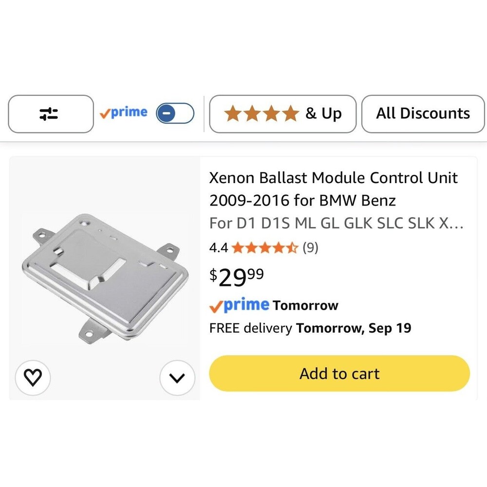 Xenon HID Ballast Module D1S for BMW Mercedes 63117237647 2009-2016